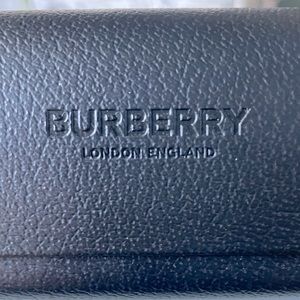 Burberry Eyeglasses Travel Hard Case Black Leather Clamshell